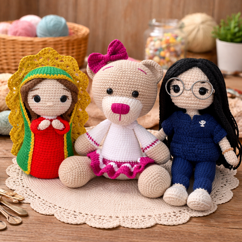 AMIGURUMIS DE 20 CM