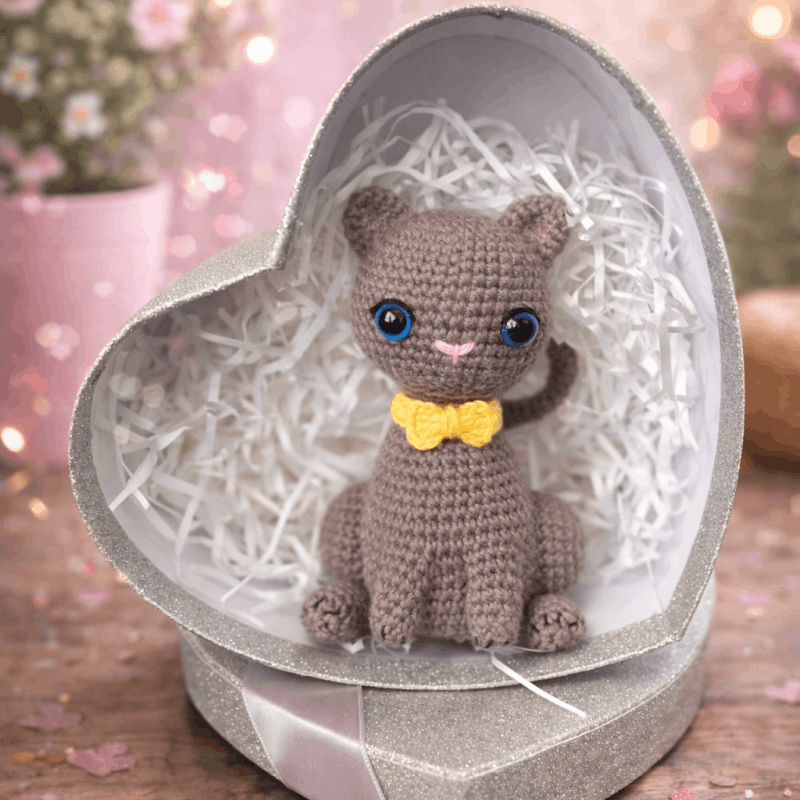 AMIGURUMI DE GATO TEJIDO A MANO