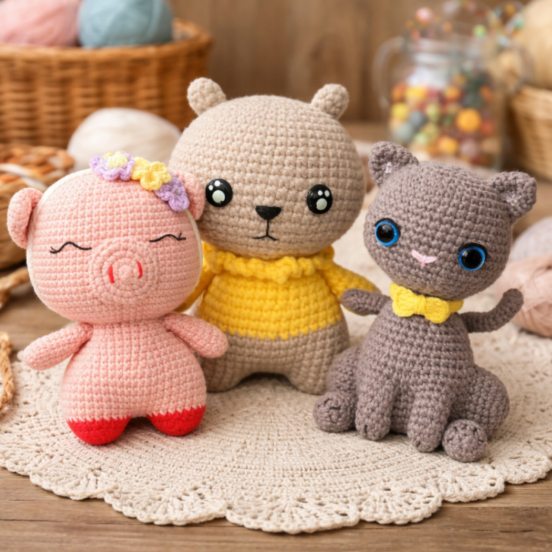 AMIGURUMIS DE 15 CM