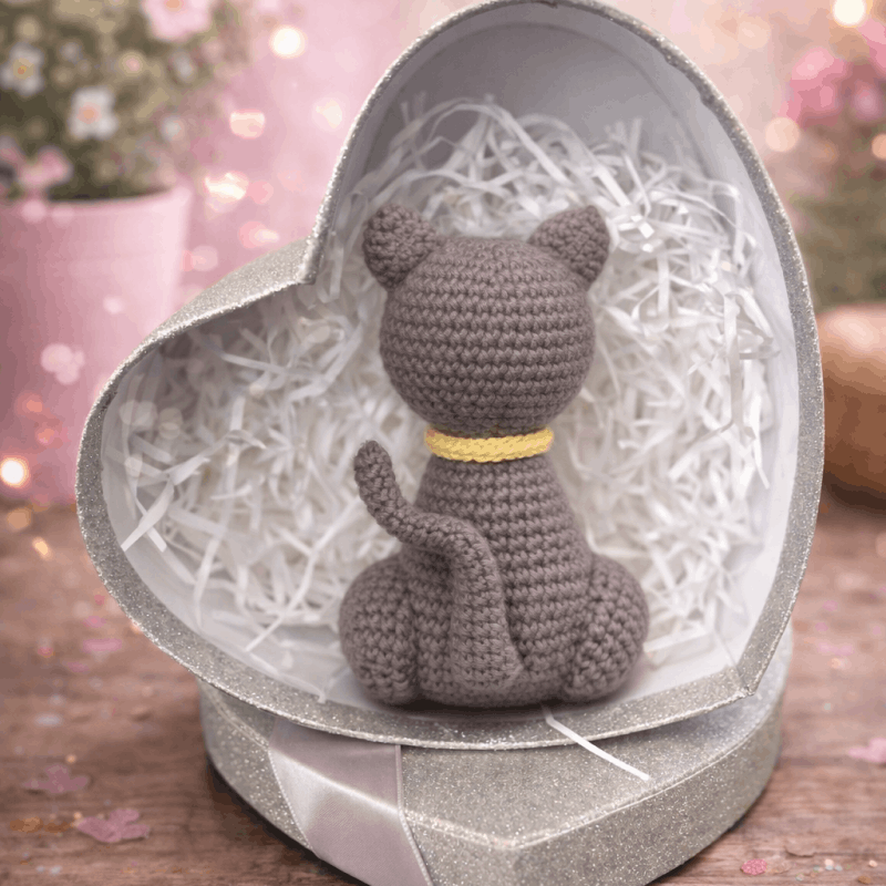AMIGURUMI DE GATO TEJIDO A MANO