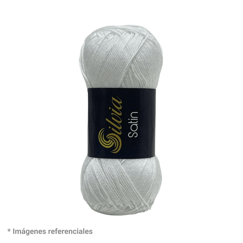 Silvia Satin Hilo color Blanco Cod. 1000